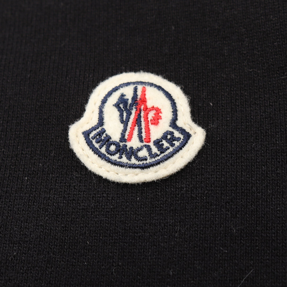 ロゴワッペン プルオーバーパーカー コットン ブラック モンクレール トップス MONCLER