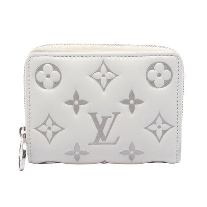 ポルトフォイユ ルー LV SKI モノグラムエンボス 二つ折り財布 ラムレザー ホワイト シルバー ルイヴィトン