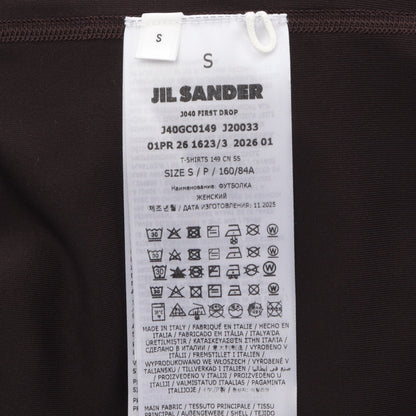 ストレッチジャージー ロゴ 半袖Tシャツ ダークブラウン ジルサンダープラス