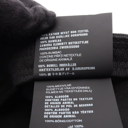 ドリル ベースボールキャップ ロゴ刺繍 ウォッシュ加工 帽子 コットン ブラック ミュウミュウ
