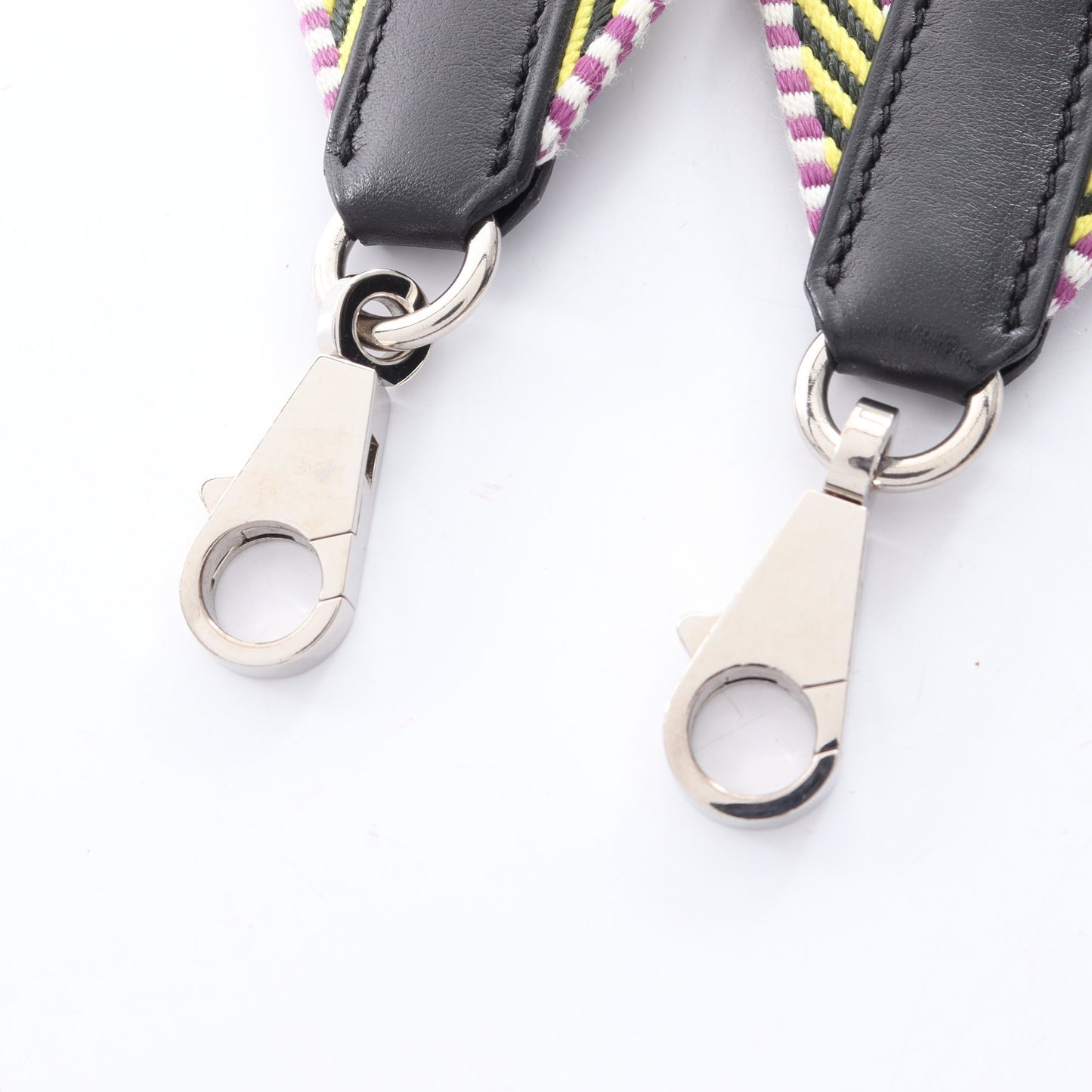 バンドリエール サングル カヴァル ショルダーストラップ トワル ヴォースイフト ブラック マルチカラー シルバー金具 C刻印 エルメス