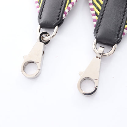 バンドリエール サングル カヴァル ショルダーストラップ トワル ヴォースイフト ブラック マルチカラー シルバー金具 C刻印 エルメス