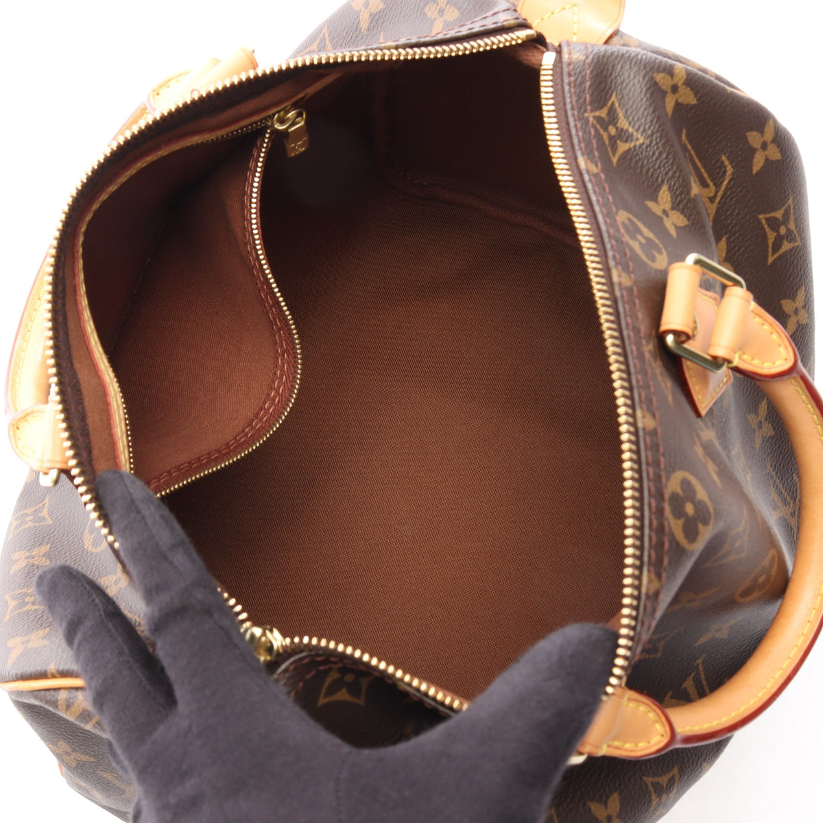 スピーディ30 モノグラム ハンドバッグ PVC レザー ブラウン ルイヴィトン バッグ LOUIS VUITTON