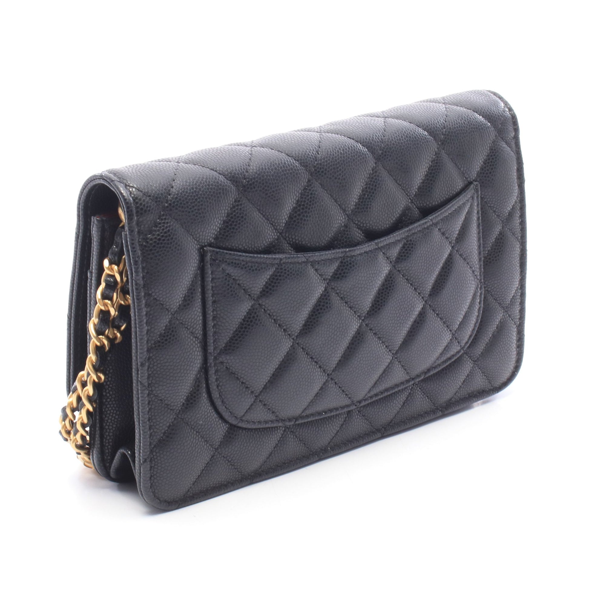 マトラッセ チェーンウォレット キャビアスキン ブラック ゴールド金具 シャネル バッグ CHANEL