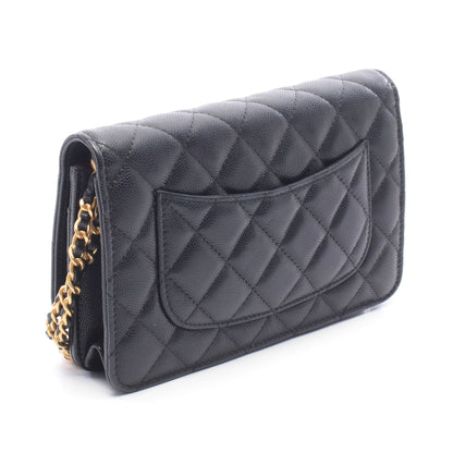 マトラッセ チェーンウォレット キャビアスキン ブラック ゴールド金具 シャネル バッグ CHANEL