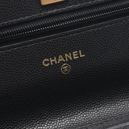 マトラッセ チェーンウォレット キャビアスキン ブラック ゴールド金具 シャネル バッグ CHANEL