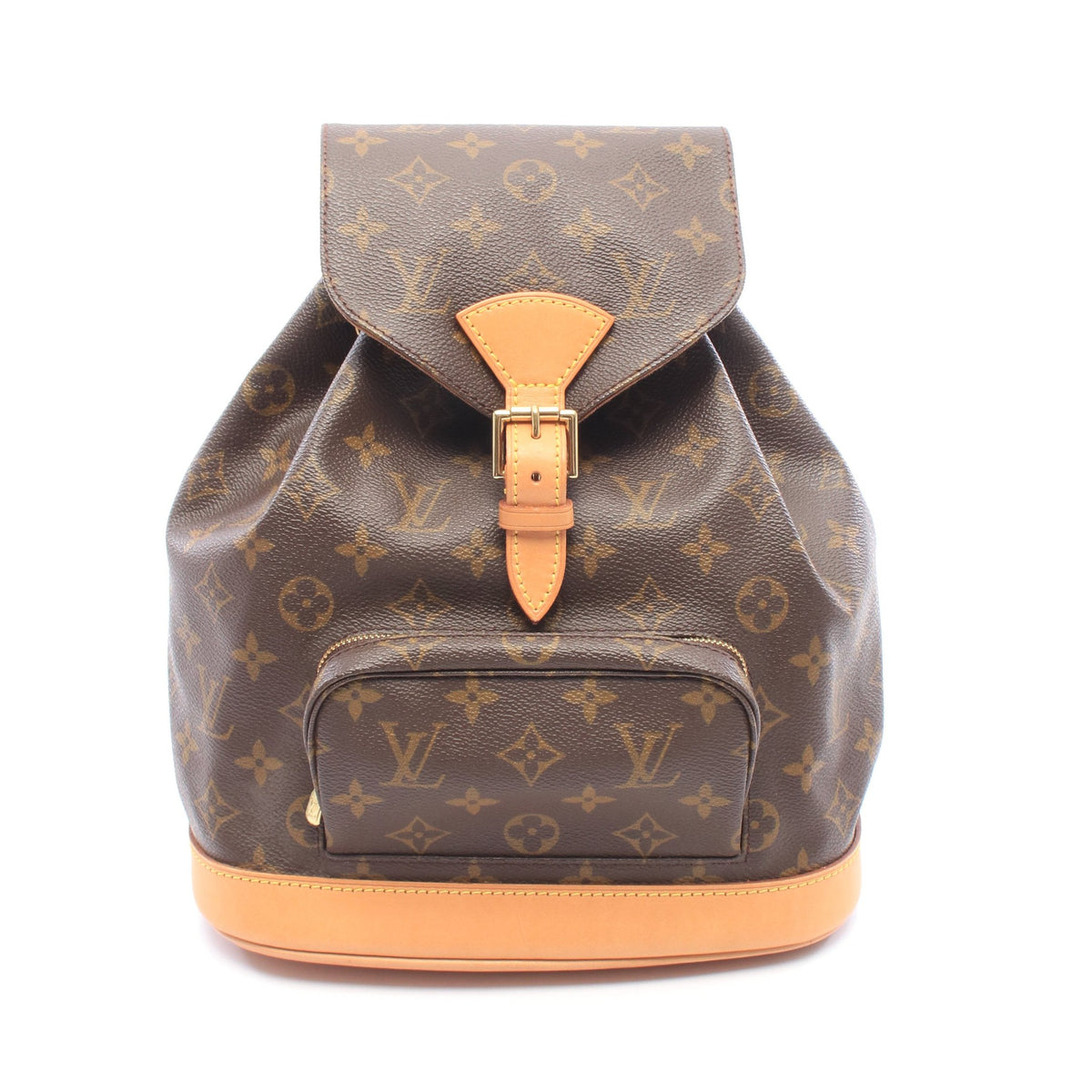 モンスリMM モノグラム バックパック リュックサック PVC レザー ブラウン ルイヴィトン バッグ LOUIS VUITTON