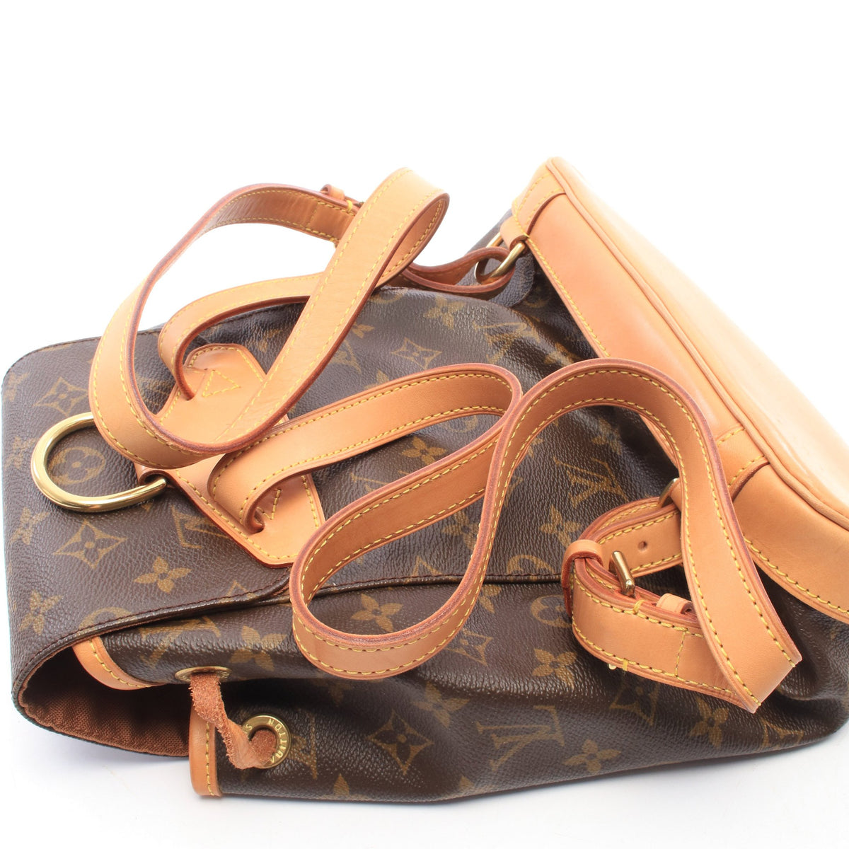 モンスリMM モノグラム バックパック リュックサック PVC レザー ブラウン ルイヴィトン バッグ LOUIS VUITTON