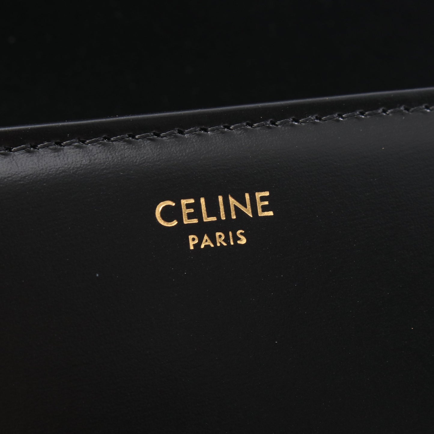 クラシック トリオンフ ミディアム ショルダーバッグ レザー ブラック セリーヌ バッグ CELINE