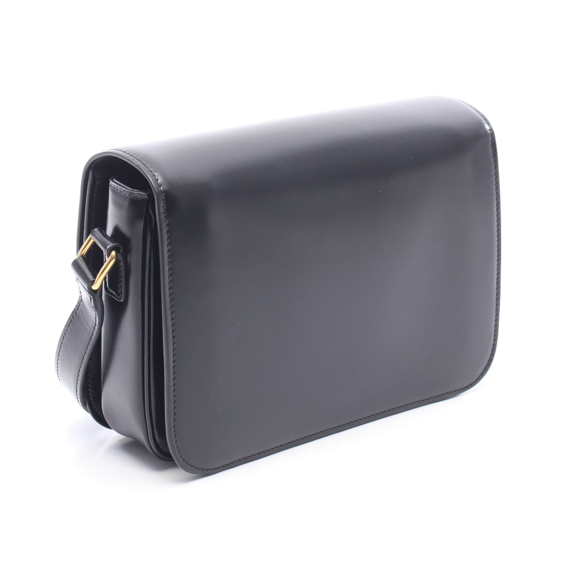 クラシック トリオンフ ミディアム ショルダーバッグ レザー ブラック セリーヌ バッグ CELINE