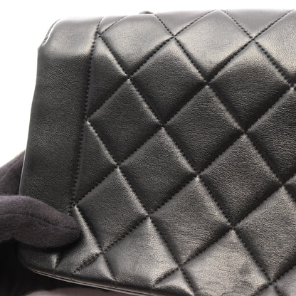 マトラッセ ダイアナフラップ チェーンショルダーバッグ ラムスキン ブラック ゴールド金具 シャネル バッグ CHANEL