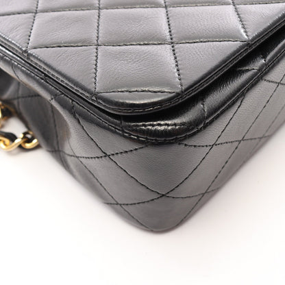 マトラッセ フルフラップ チェーンショルダーバッグ ラムスキン ブラック ゴールド金具 シャネル バッグ CHANEL