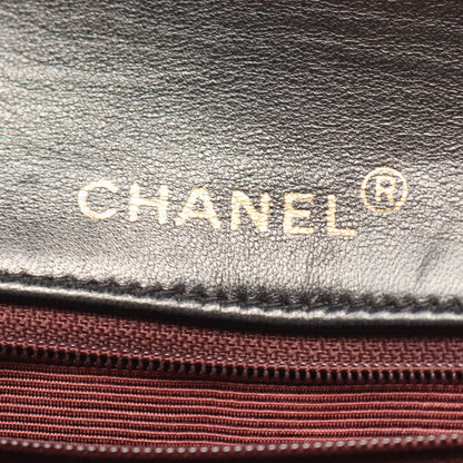 マトラッセ フルフラップ チェーンショルダーバッグ ラムスキン ブラック ゴールド金具 シャネル バッグ CHANEL