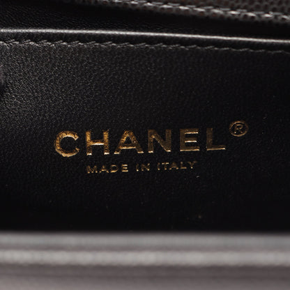 ボーイシャネル スモール チェーンショルダーバッグ キャビアスキン ブラック ゴールド金具 シャネル