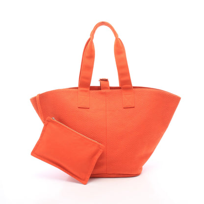 パニエドプラージュPM ハンドバッグ トートバッグ トワルシェブロン オレンジ シルバー金具 エルメス バッグ HERMES