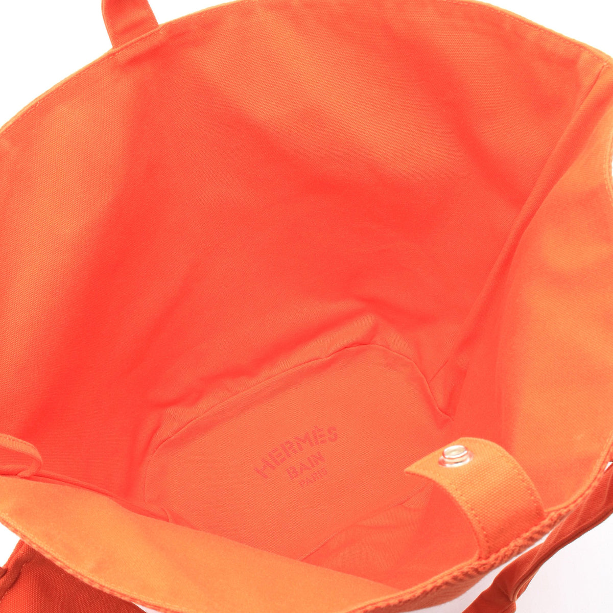 パニエドプラージュPM ハンドバッグ トートバッグ トワルシェブロン オレンジ シルバー金具 エルメス バッグ HERMES