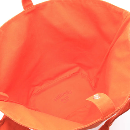 パニエドプラージュPM ハンドバッグ トートバッグ トワルシェブロン オレンジ シルバー金具 エルメス バッグ HERMES