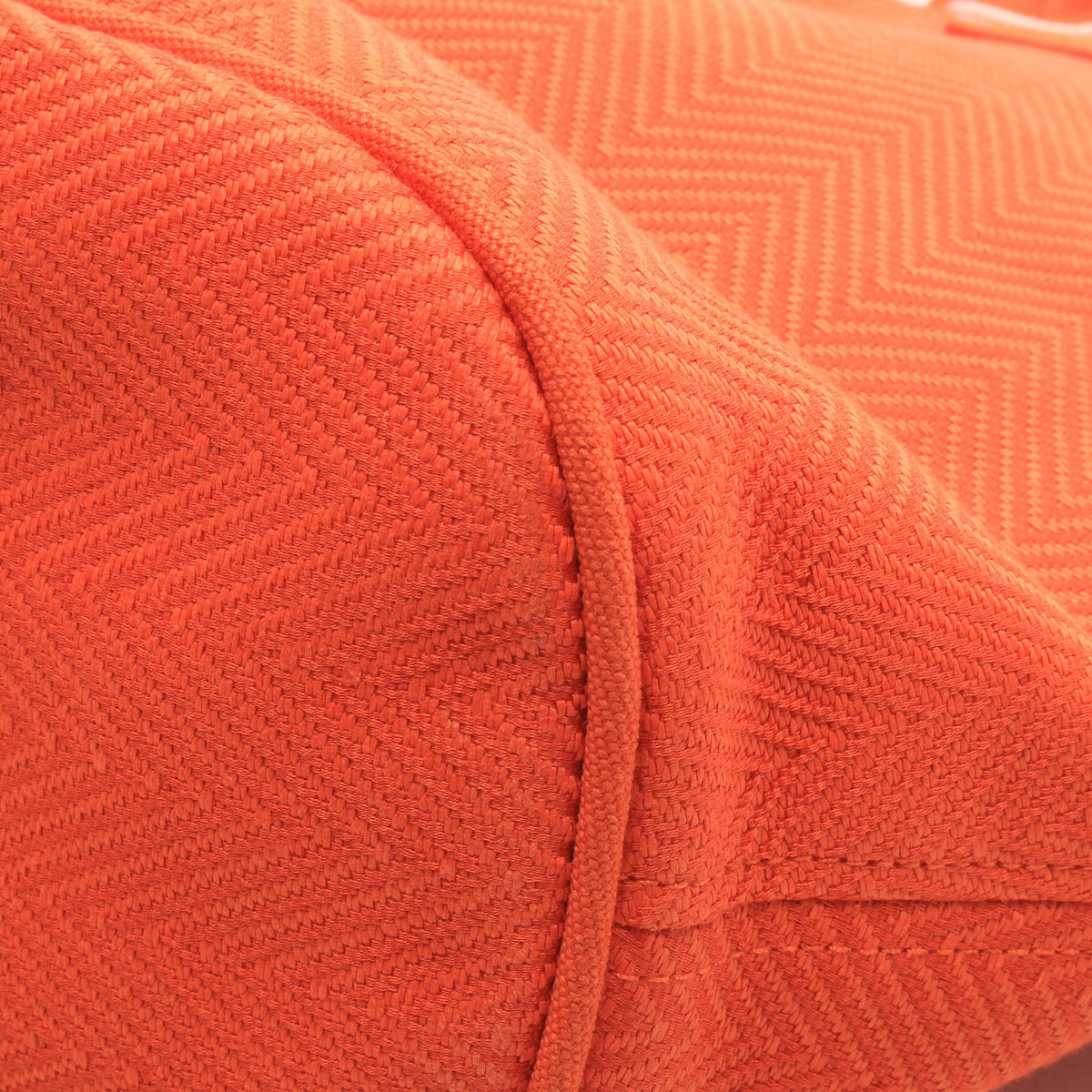 パニエドプラージュPM ハンドバッグ トートバッグ トワルシェブロン オレンジ シルバー金具 エルメス バッグ HERMES