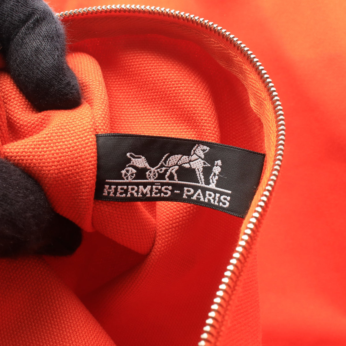 パニエドプラージュPM ハンドバッグ トートバッグ トワルシェブロン オレンジ シルバー金具 エルメス バッグ HERMES