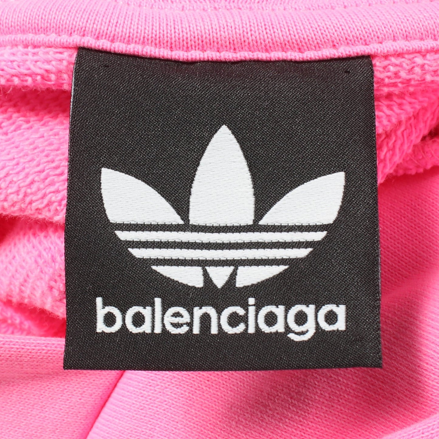BALENCIAGA × adidas ロゴ刺繍 プルオーバーパーカー コットン ピンク バレンシアガ