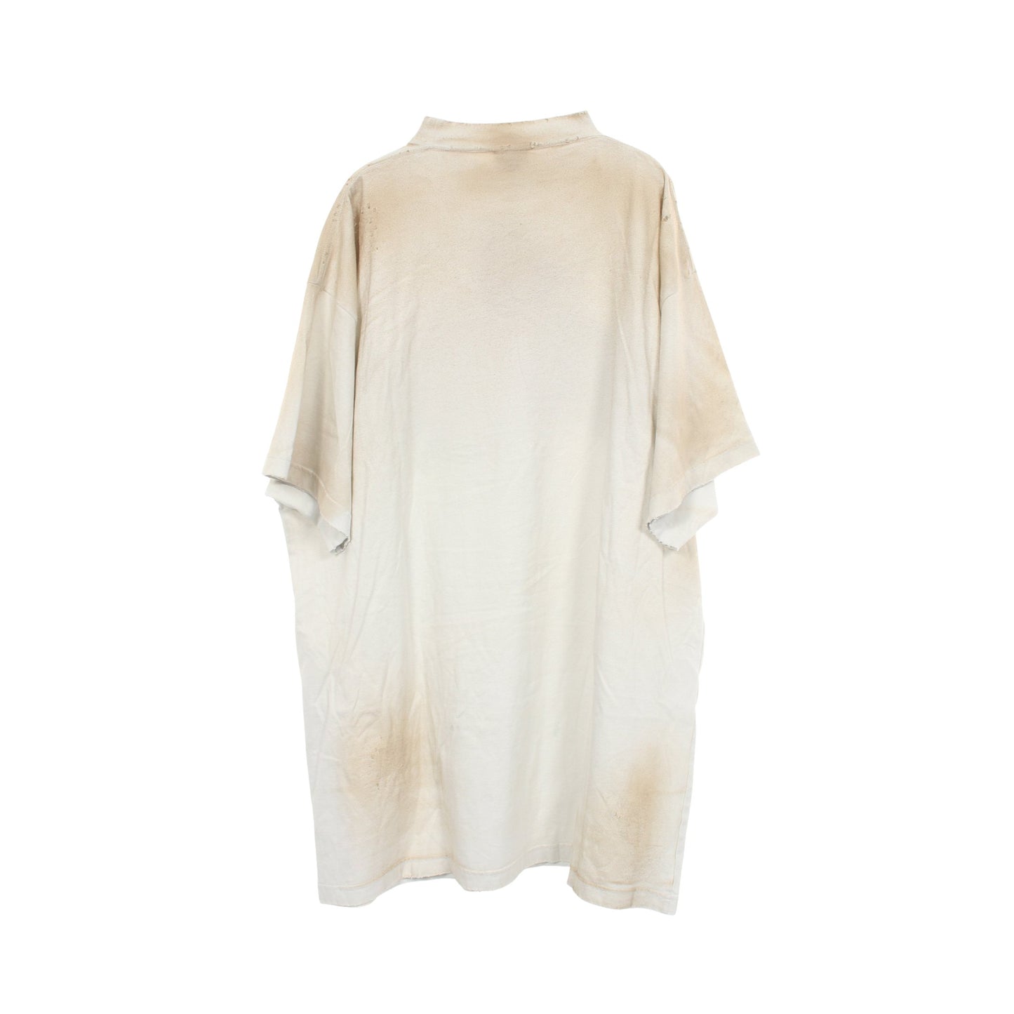 ロゴ ワッペン クラッシュ加工 ヴィンテージ加工 Tシャツ 半袖Tシャツ コットン ライトブルー バレンシアガ