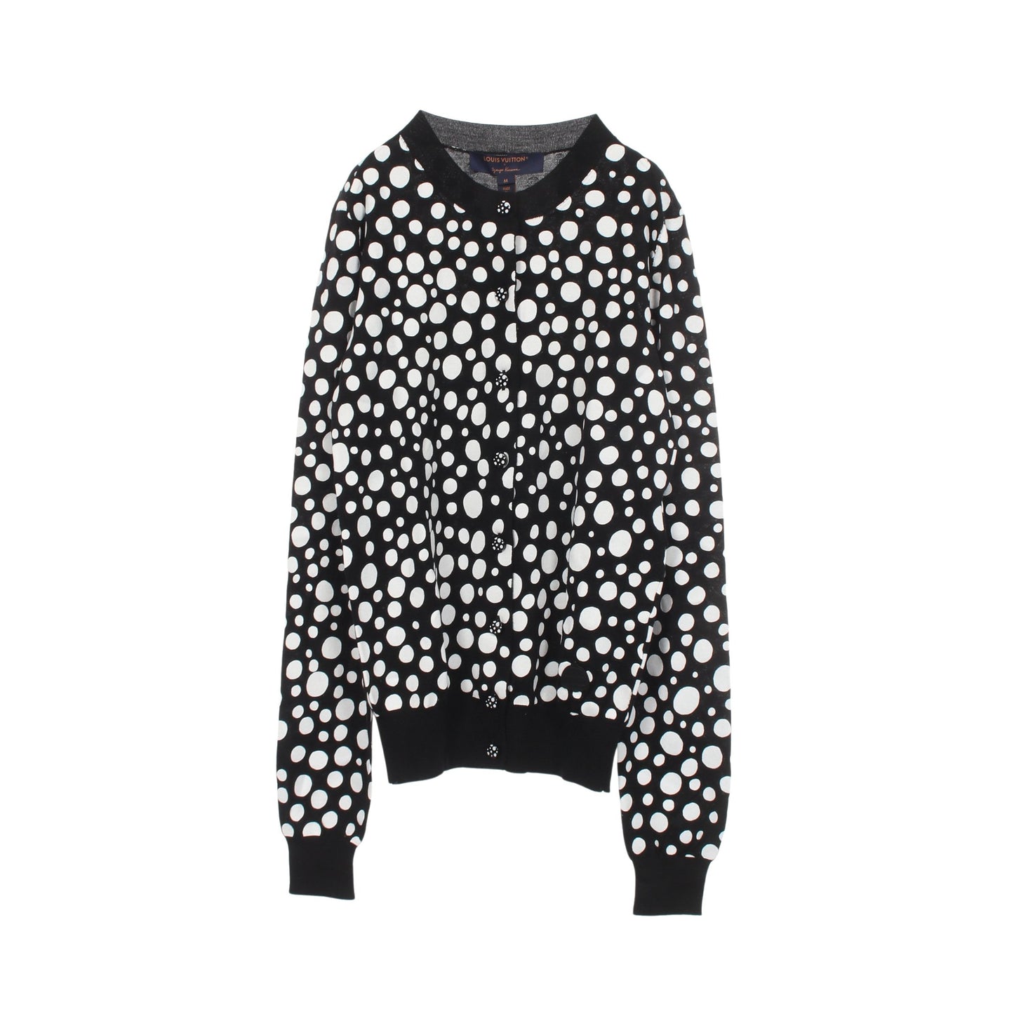 LOUIS VUITTON × yayoi kusama ドット柄 カーディガン カシミヤ シルク ブラック ホワイト ルイヴィトン
