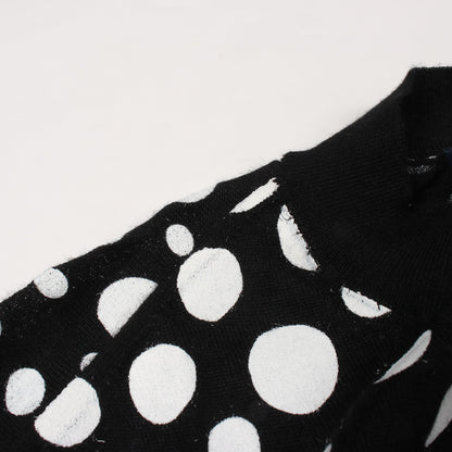 LOUIS VUITTON × yayoi kusama ドット柄 カーディガン カシミヤ シルク ブラック ホワイト ルイヴィトン