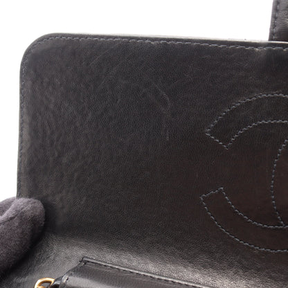 マトラッセ プッシュロック チェーンショルダーバッグ ラムスキン ブラック ゴールド金具 シャネル