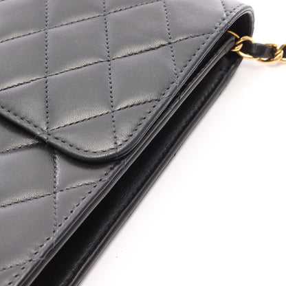 マトラッセ プッシュロック チェーンショルダーバッグ ラムスキン ブラック ゴールド金具 シャネル