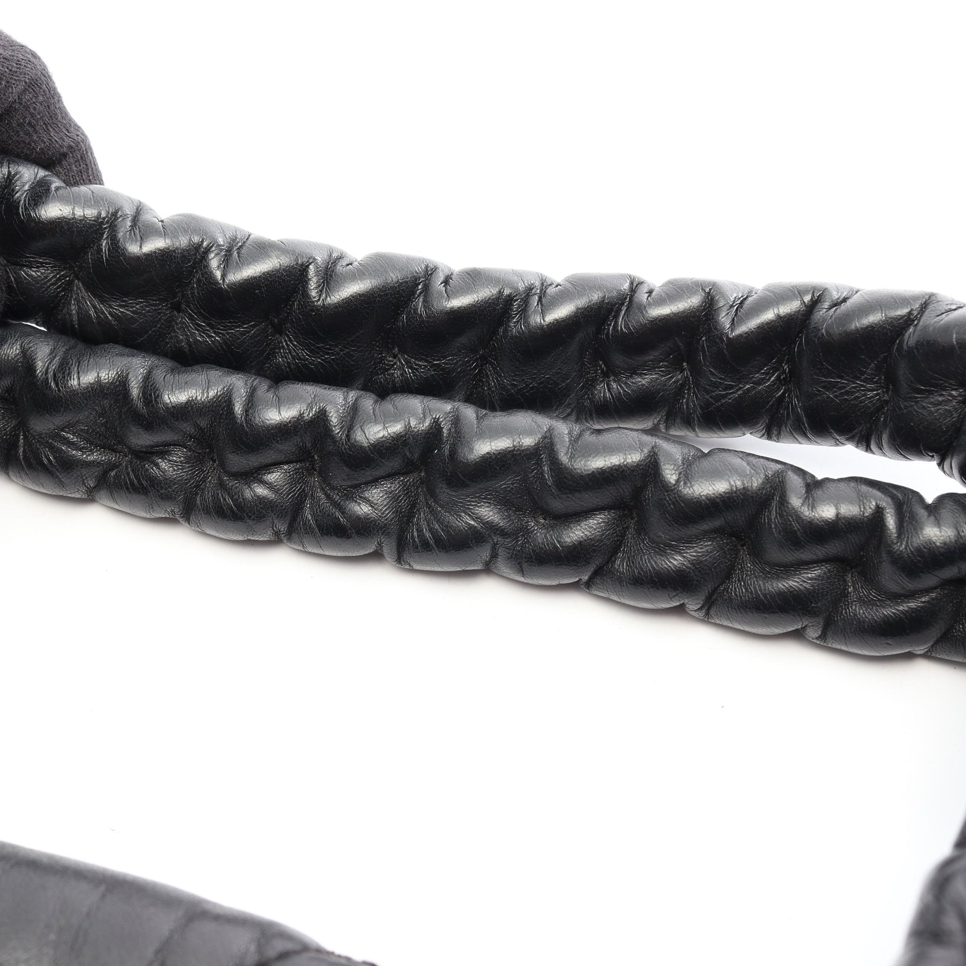 マトラッセ ボストンバッグ レザー ブラック シルバー金具 シャネル バッグ CHANEL