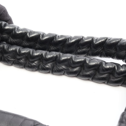 マトラッセ ボストンバッグ レザー ブラック シルバー金具 シャネル バッグ CHANEL