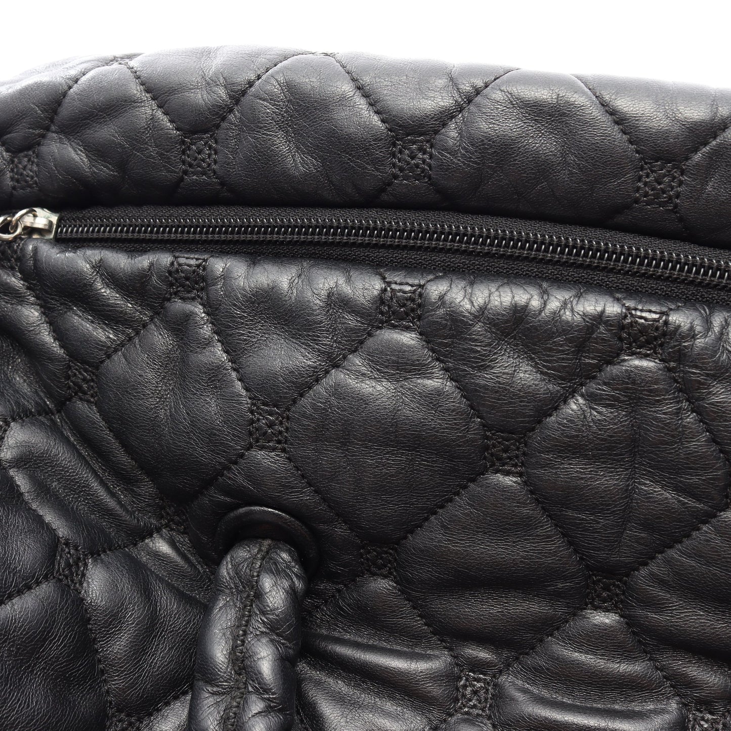 マトラッセ ボストンバッグ レザー ブラック シルバー金具 シャネル バッグ CHANEL
