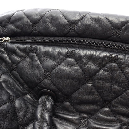 マトラッセ ボストンバッグ レザー ブラック シルバー金具 シャネル バッグ CHANEL