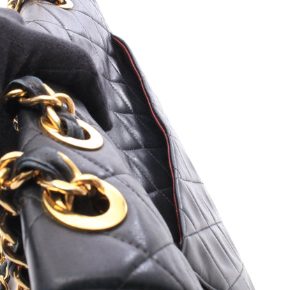 デカマトラッセ34 Wチェーンショルダーバッグ ラムスキン ブラック ゴールド金具 シャネル