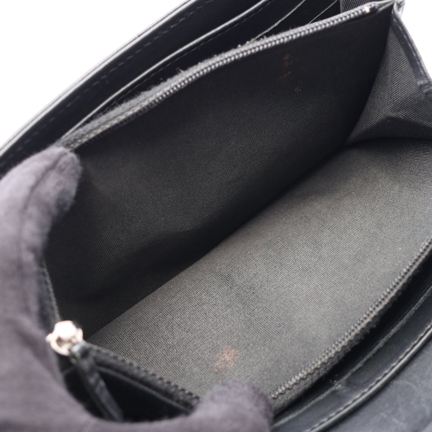 ココマーク 二つ折り長財布 キャビアスキン ブラック ゴールド金具 シャネル