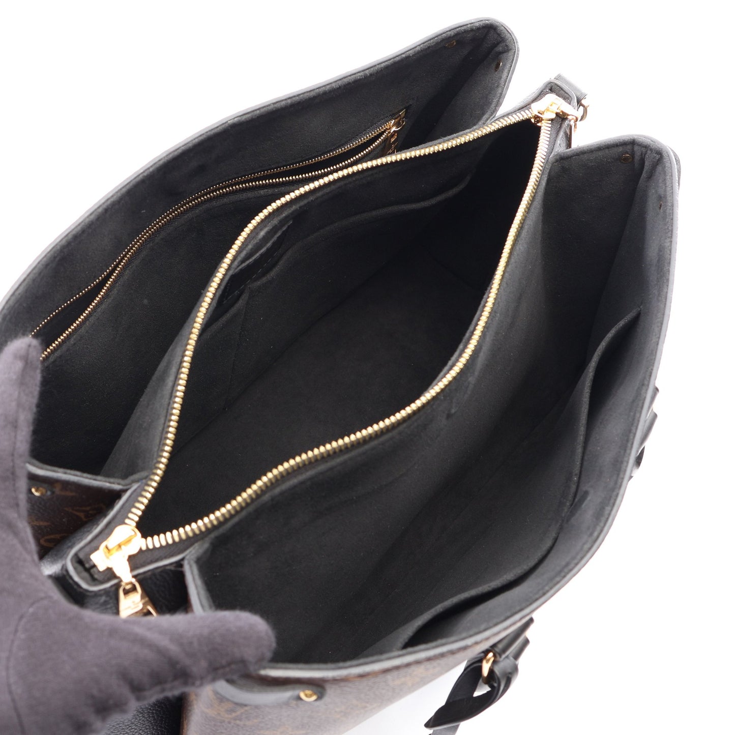 スフロ NV MM モノグラム ノワール 2WAY ハンドバッグ PVC レザー ブラウン ブラック ルイヴィトン