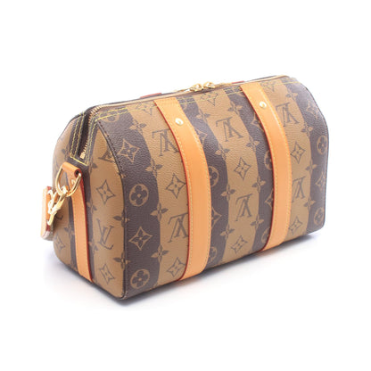 LOUIS VUITTON × NIGO シティ キーポル モノグラムストライプ LVスクエアード ショルダーバッグ PVC レザー ブラウン ライトブラウン ルイヴィトン