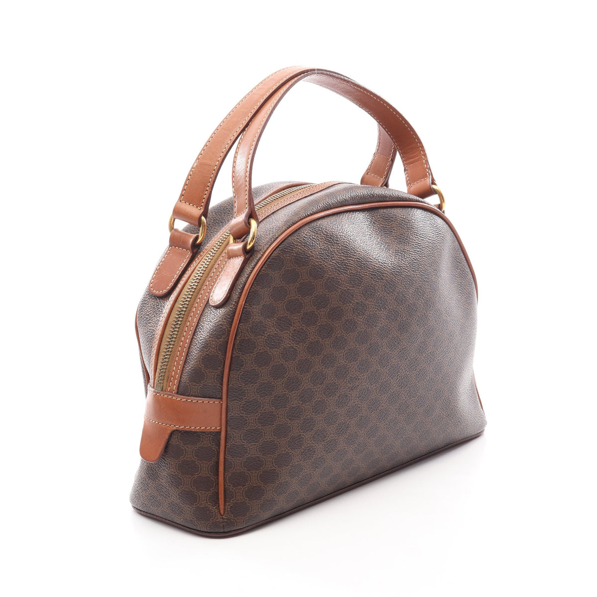 マカダム ハンドバッグ PVC レザー ブラウン ベージュ セリーヌ バッグ CELINE