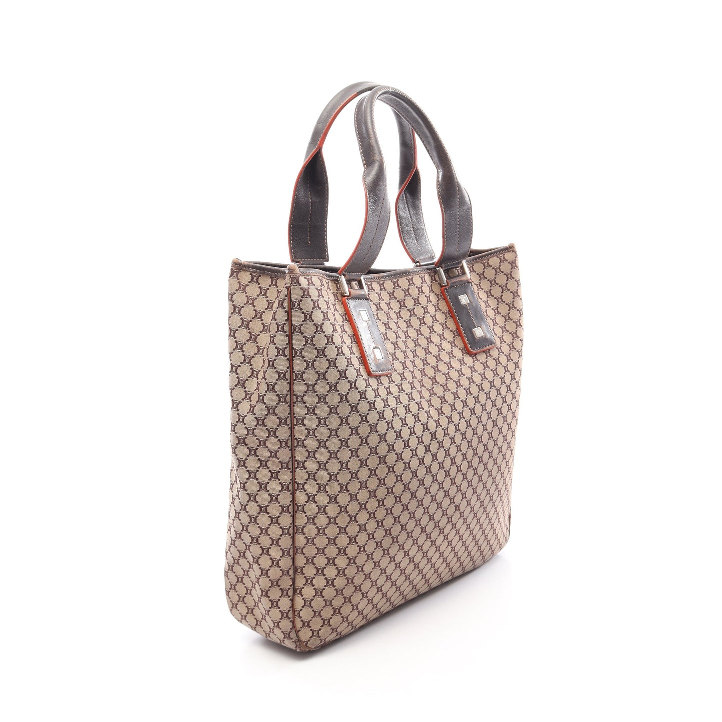 マカダム ハンドバッグ トートバッグ キャンバス レザー ベージュ ダークブラウン セリーヌ バッグ CELINE
