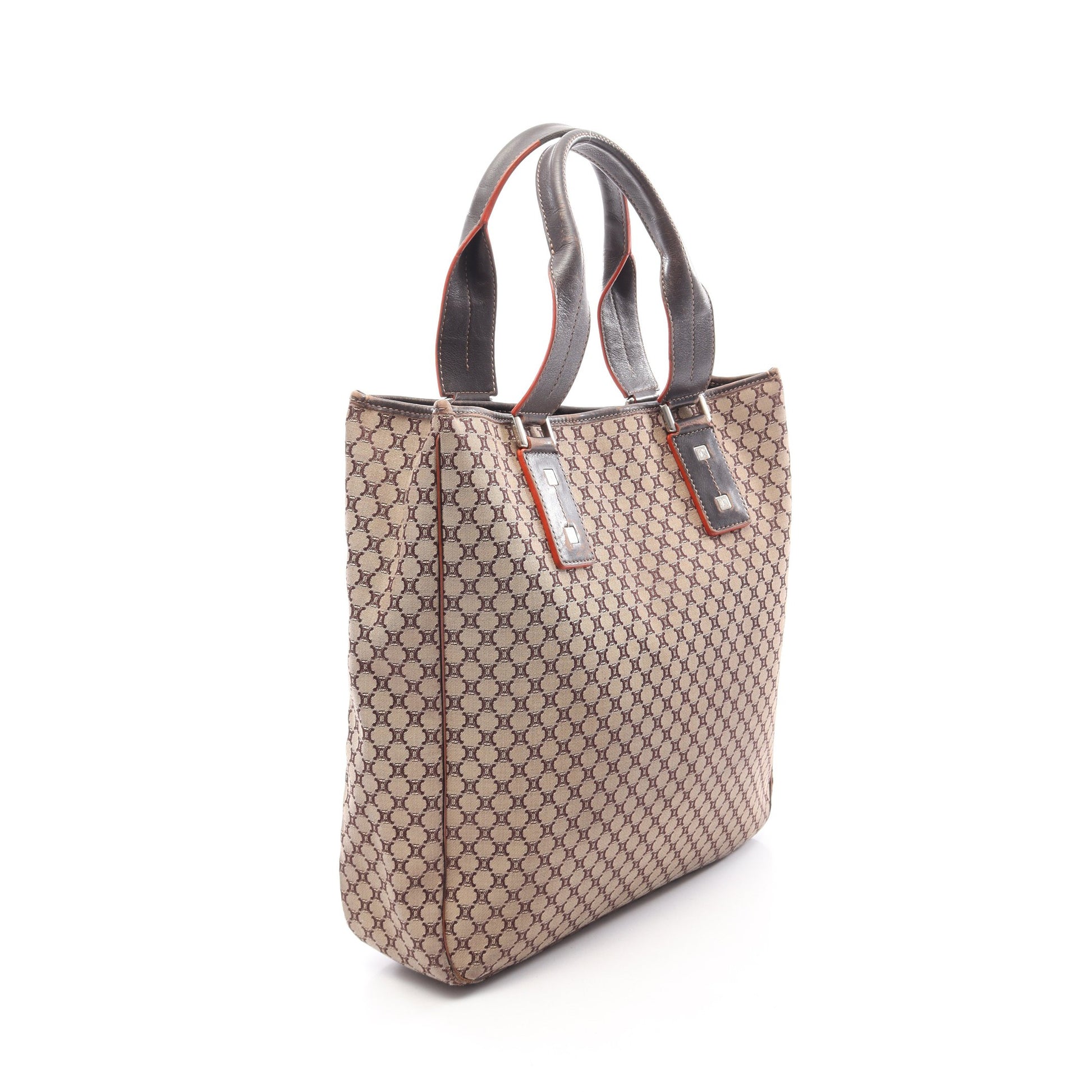 マカダム ハンドバッグ トートバッグ キャンバス レザー ベージュ ダークブラウン セリーヌ バッグ CELINE
