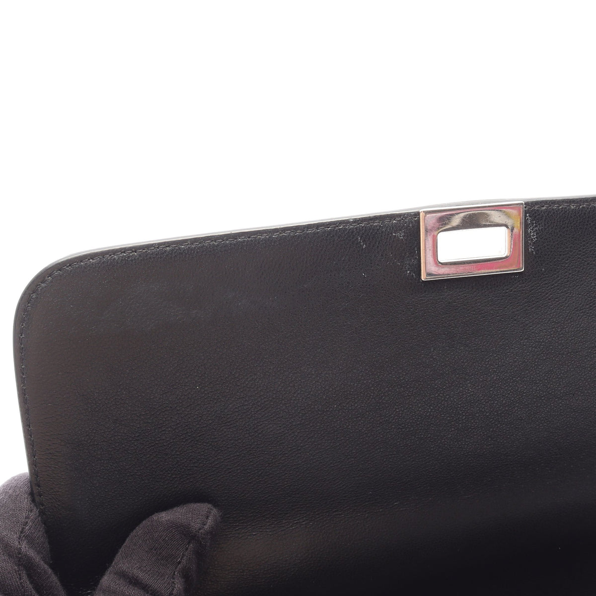 トラペーズ スモール ハンドバッグ レザー ヌバック ブラック ライトブルー セリーヌ バッグ CELINE