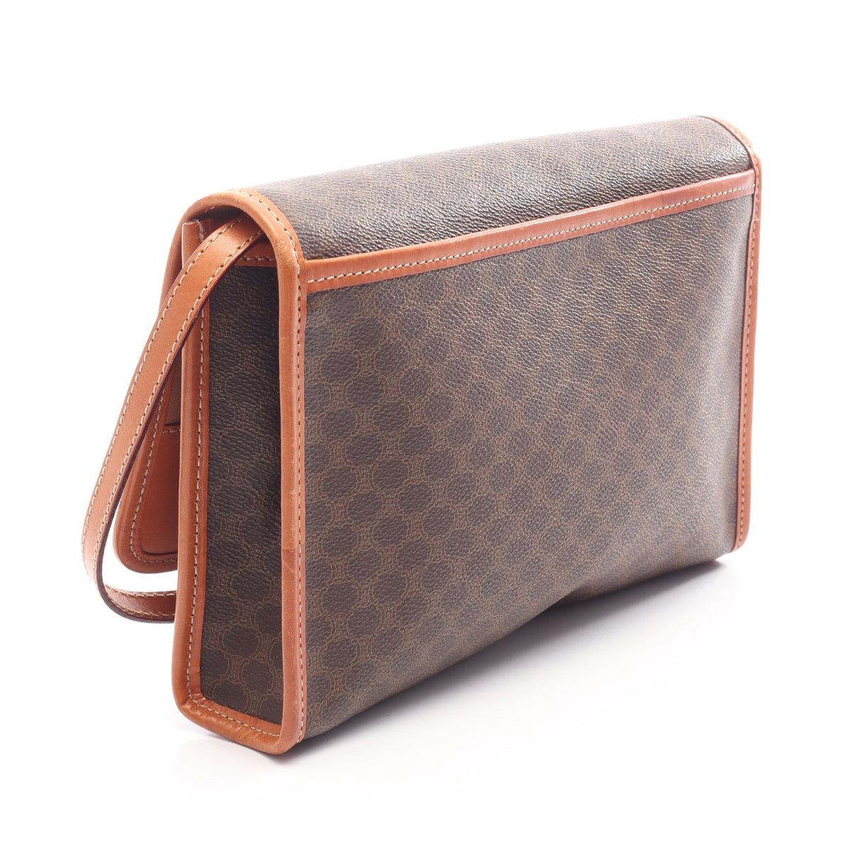 マカダム ショルダーバッグ PVC レザー ブラウン ベージュ セリーヌ バッグ CELINE
