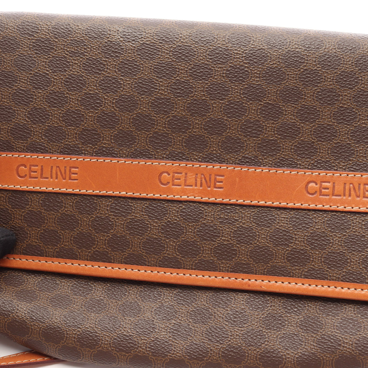 マカダム ショルダーバッグ PVC レザー ブラウン ベージュ セリーヌ バッグ CELINE