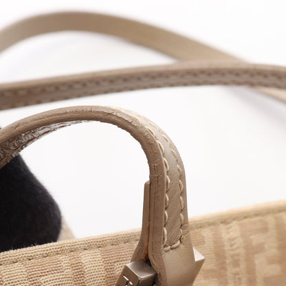 ズッキーノ ハンドバッグ トートバッグ キャンバス レザー ベージュ グレーベージュ フェンディ バッグ FENDI