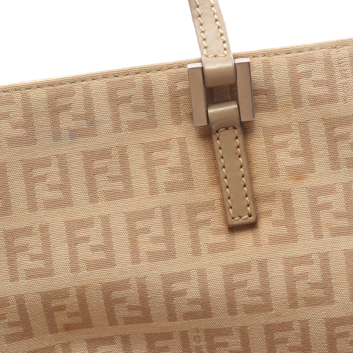 ズッキーノ ハンドバッグ トートバッグ キャンバス レザー ベージュ グレーベージュ フェンディ バッグ FENDI