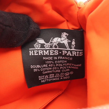 ボリードポーチ20 ミニ オランジュ フー ポーチ キャンバス オレンジ シルバー金具 エルメス 財布・小物 HERMES