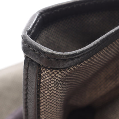 イントレチャート ハンドバッグ キャンバス レザー ブラック ダークグレー ボッテガヴェネタ バッグ BOTTEGA VENETA