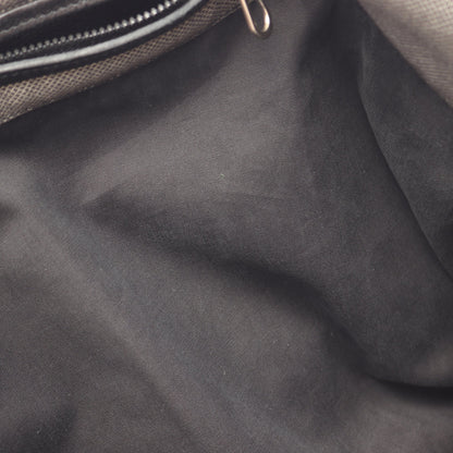 イントレチャート ハンドバッグ キャンバス レザー ブラック ダークグレー ボッテガヴェネタ バッグ BOTTEGA VENETA