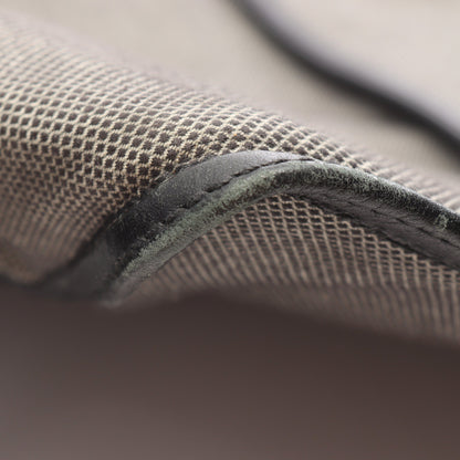 イントレチャート ハンドバッグ キャンバス レザー ブラック ダークグレー ボッテガヴェネタ バッグ BOTTEGA VENETA