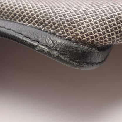 イントレチャート ハンドバッグ キャンバス レザー ブラック ダークグレー ボッテガヴェネタ バッグ BOTTEGA VENETA